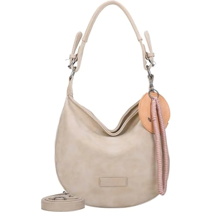 Fritzi aus Preußen Fritzi Hobo Vintage Schultertasche, 33 cm, geräumig mit Reißverschluss- und Handyfach, Beige – Bild 1