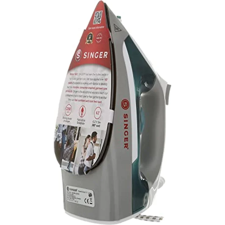 Singer SteamChoice 1.0, Bügeleisen mit hoher Leistung und einfacher Handhabung, Mint/Weiß – Bild 4
