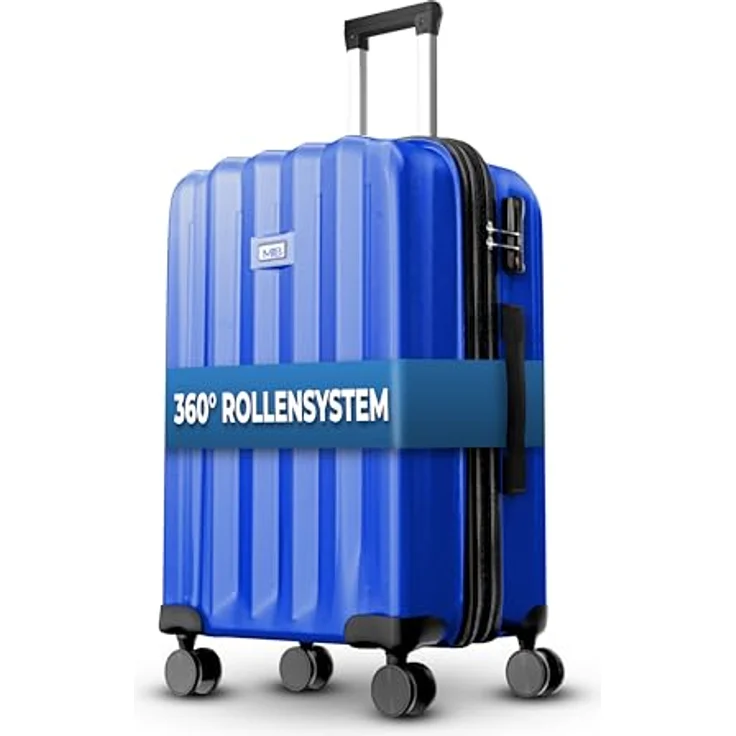 MY TRAVEL BAG Hartschalen-Koffer Trolley ABS Reisekoffer 4 Zwillingsrollen (Königsblau, Großer Koffer (75cm)) – Bild 2