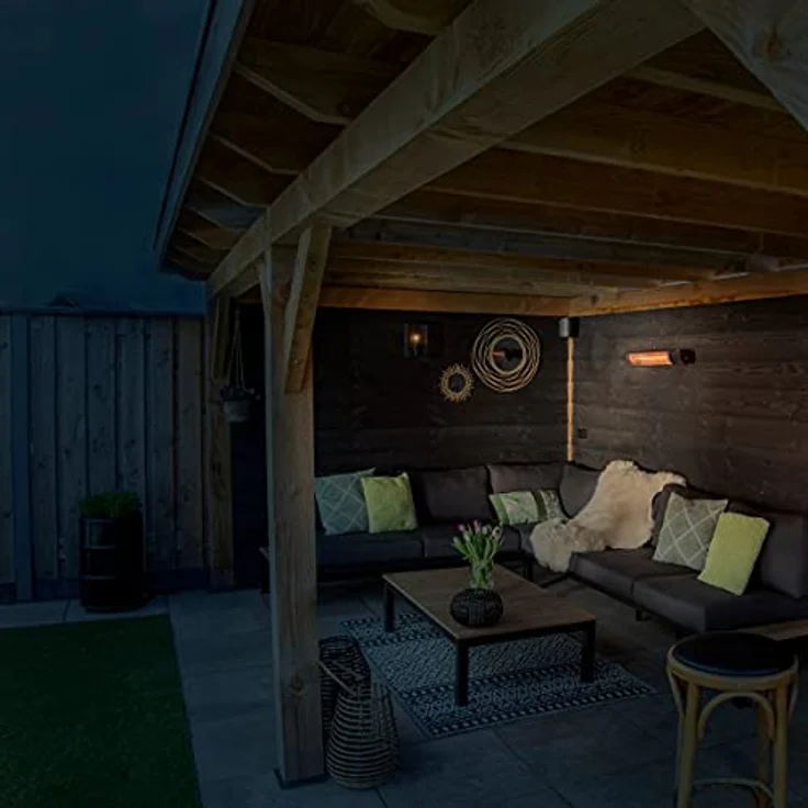 VONROC Marsili 2000W Terrassenheizung, effiziente Low Glare Lampe mit 2 Heizstufen und Fernbedienung – Bild 2