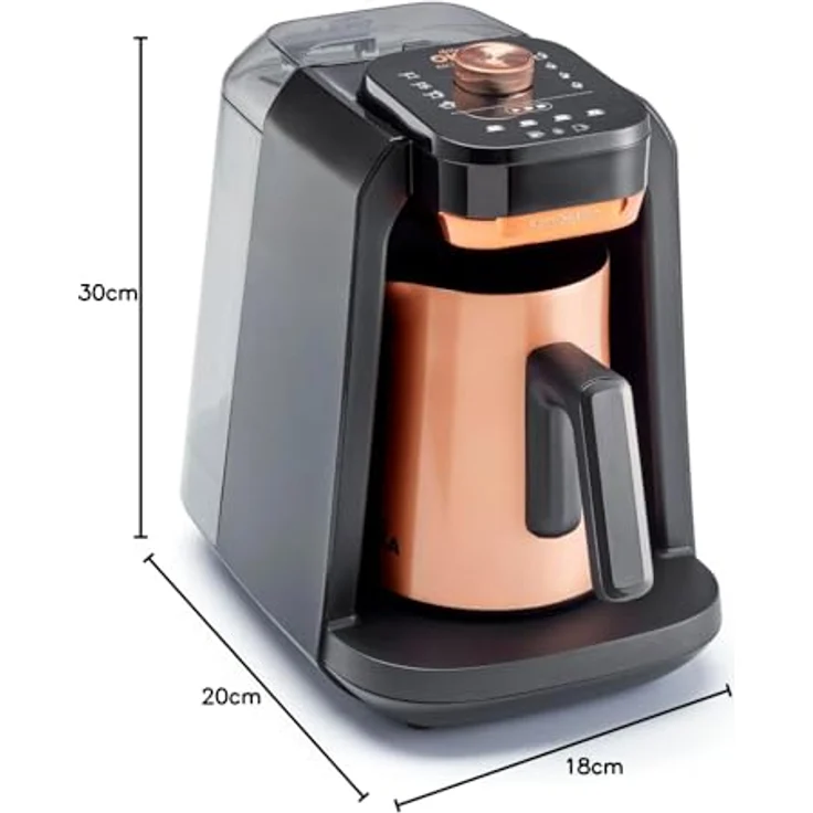 Arzum OKKA Rich Pro Plus, Kaffeezubereiter mit Milchfunktion und Wassertank, Kupferfarbe – Bild 9