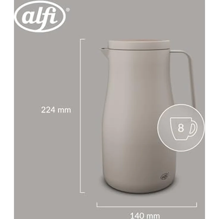 Alfi Isolierkanne Studio Tea, 1 L, beige, doppelwandig, BPA-frei, Vakuum, lebensmittelecht, abnehmbarer Deckel, Schraubverschluss – Bild 6