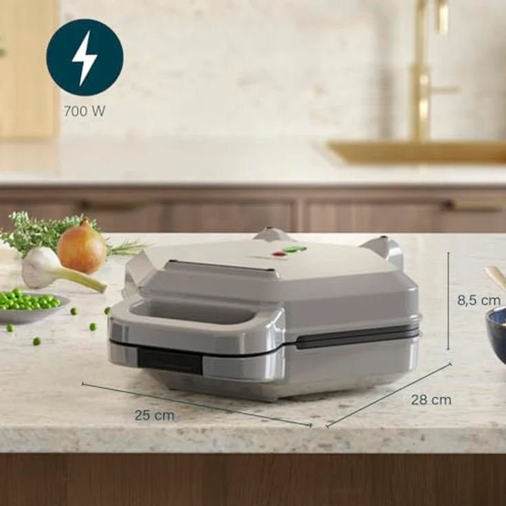 PRINCESS Waffeleisen Princess Snack-Maker Sandwichmaker Antihaftbeschichtung, BPA-frei, 700.00 W, Übe – Bild 2