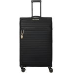 Travelite Barbara 4 Rollen Trolley L 80 cm mit Dehnfalte, schwarz, 100% Nylon, 47 cm x 30 cm x 80 cm