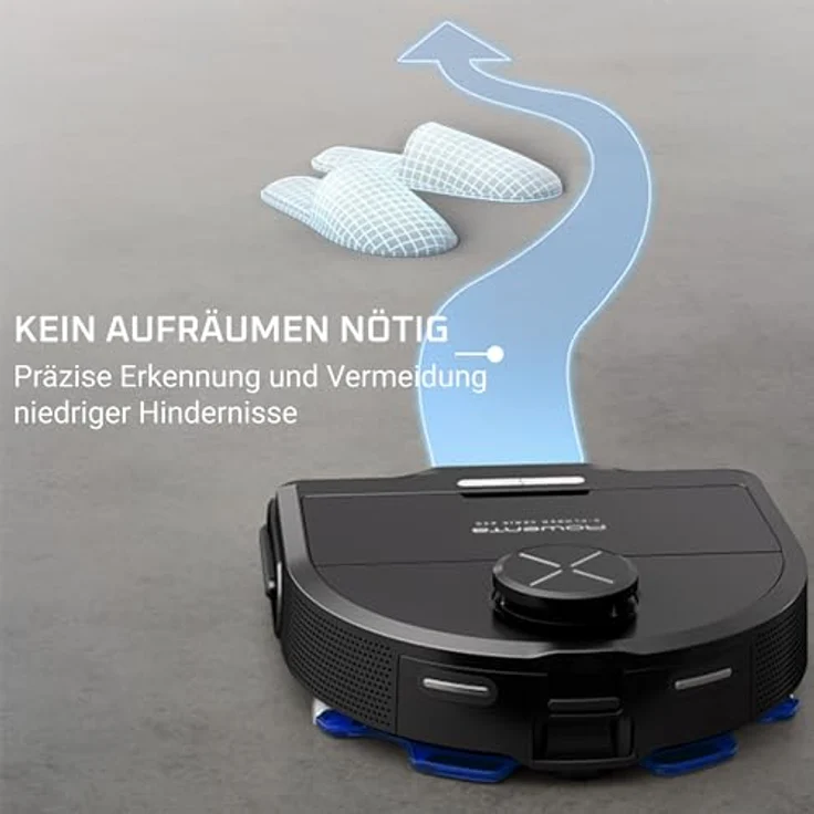 Rowenta Xplorer RR9475WH, Nass-Trocken-Saugroboter mit Elektrobürste, vibrierendem Wischmop und intelligenter Lasernavigation, grau – Bild 4