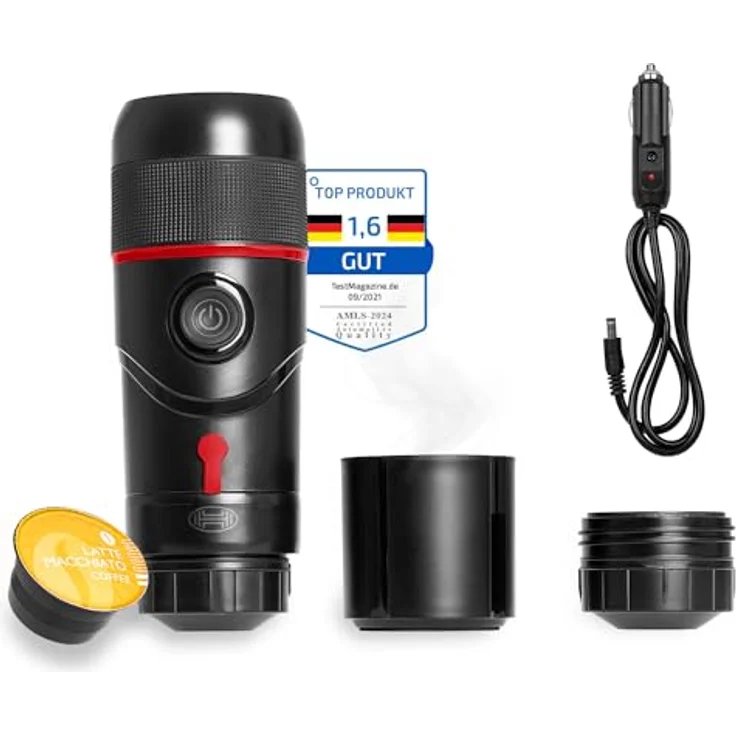 HEYNER® Espressomaschine Reisekaffeemaschine 12V 60 ml kompatibel mit Nespresso Kapseln KFZ Anschluss – Bild 1
