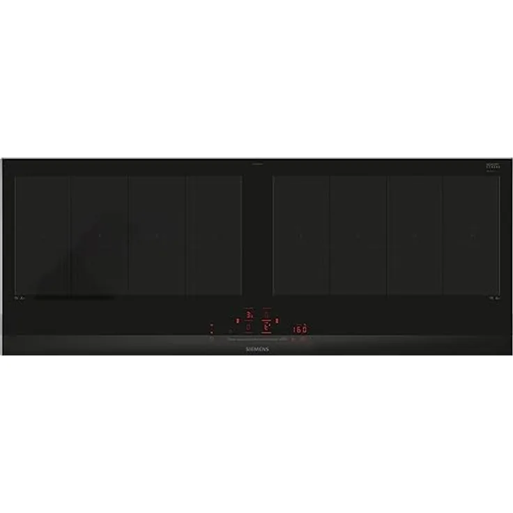 Siemens EX275HXC1E iQ700, Smartes Induktionskochfeld, 90 cm, Schwarz, Mit Rahmen aufliegend, varioInduktion, TouchSlider, Bratensensor Pro - Braten ohne Anbrenngefahr