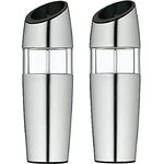WMF Elektrische Kippmühle Set 2-teilig, 20 cm, Salz und Pfeffermühle elektrisch, unbefüllt Cromargan, Edelstahl matt Glas, Keramikmahlwerk