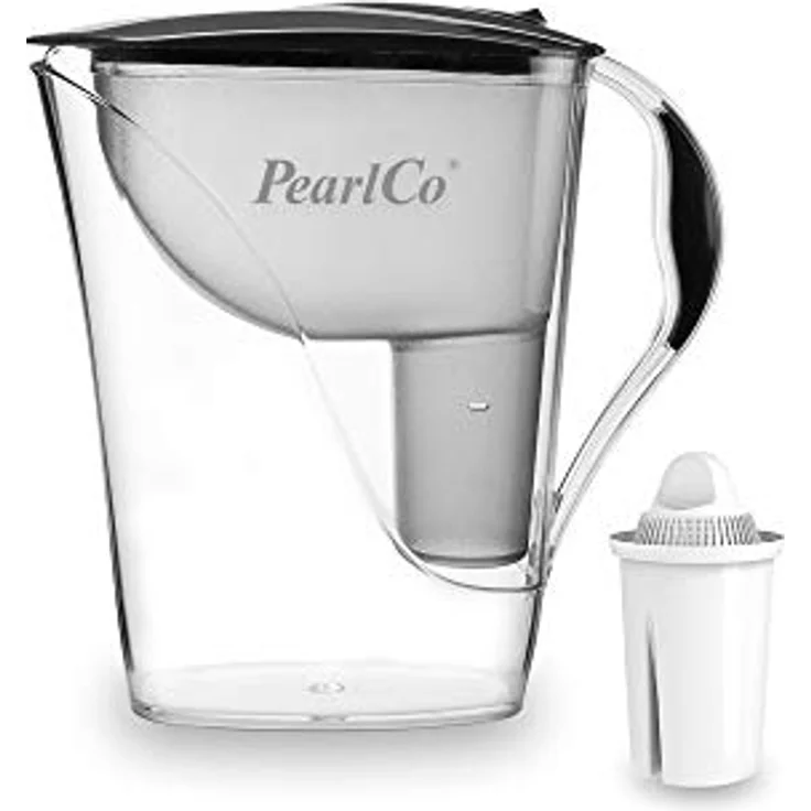 PearlCo Fashion-Wasserfilter (anthrazit) mit 1 Classic Filterkartuschen - Reduzierung von Kalk, Chlor, Blei & Kupfer - kompatibel zu Brita Classic - Made in EU – Bild 1