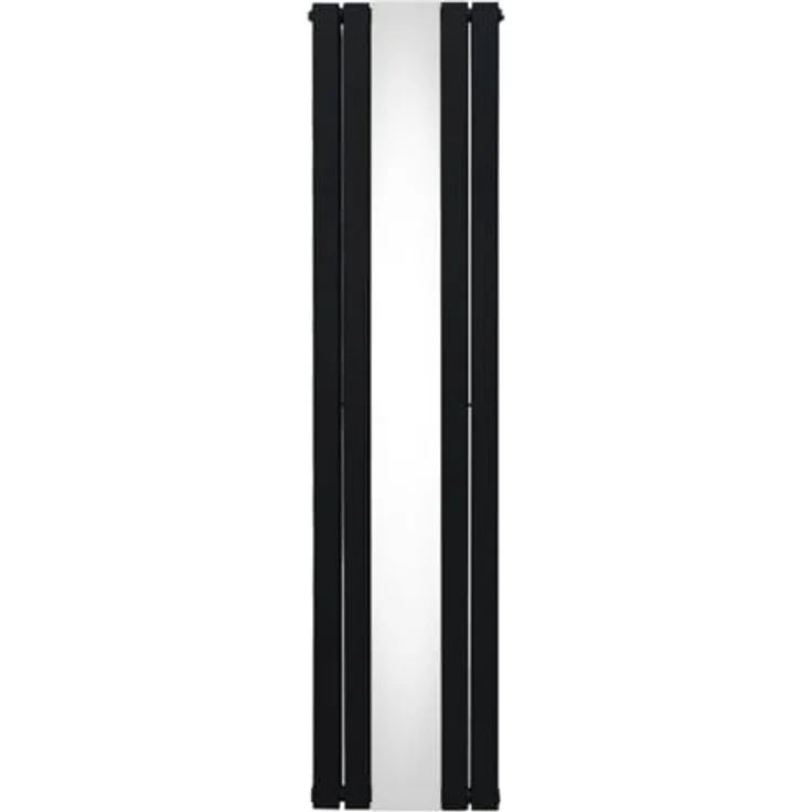 Monster Shop Paneelheizkörper mit Spiegel 1800 x 425mm, vertikaler Wandheizkörper aus matt schwarzem Kohlenstoffstahl, 6012 BTU, inkl. Reinigungsbürste und Befestigungsset – Bild 2