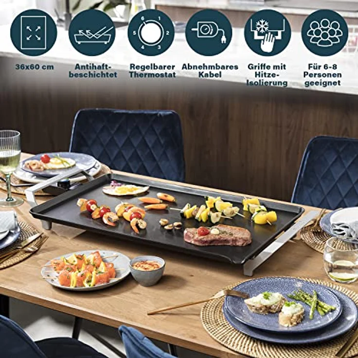 Princess 01.103120.01.001 Table Chef Premium XXL, 2500, Aluminium-Druckguss, Schwarz – Bild 4