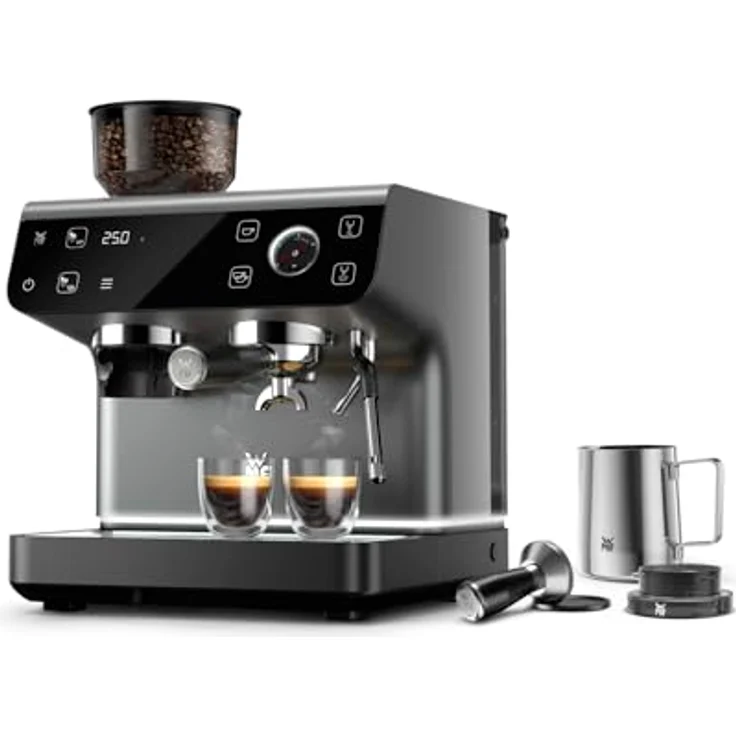 WMF Espresso Pro Siebträgermaschine, Doppel-Thermoblock Technologie, integrierte Kaffeewaage, Touch-Display, 60 Mahlgrade – Bild 1