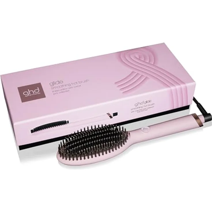 ghd glide Limited Edition Hot Brush, Pink-Sorbet mit Hitzeschutz-Etui und glänzenden Mocha Akzenten