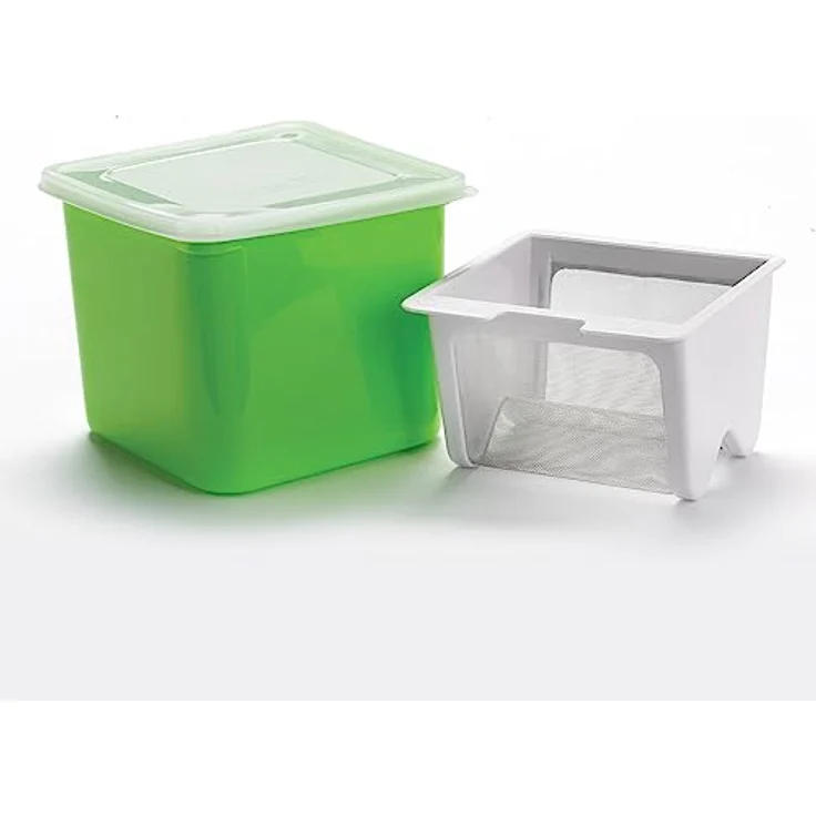 Cuisipro Frischkäsebereiter 74742605 zur natürlichen Herstellung von cremigem Frischkäse, Dips und Speiseeis. Patentiertes Sieb. Rot. 750 ml Fassungsvermögen – Bild 3