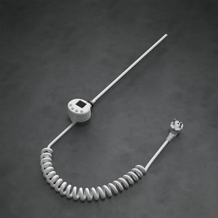 doporro Heizstab mit Thermostat 1000W, Edelstahl Heizpatrone mit LCD Bildschirm, Temperaturregelung und Überhitzungsschutz, Weiß für Badheizkörper & Handtuchwärmer – Bild 2