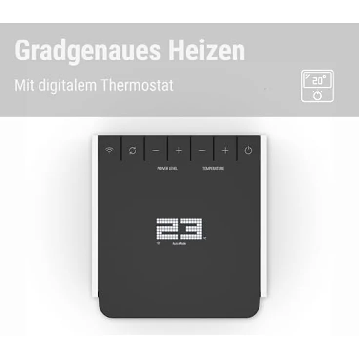 Stadler Form Heizlüfter Sam mit WiFi, PTC-Keramik-Heizelement, Auto-Modus, Thermostat, Kippschutz, 4 Leistungsstufen, 700-2‘000 W, mobil, energiesparend, leise, weiss-schwarz – Bild 3