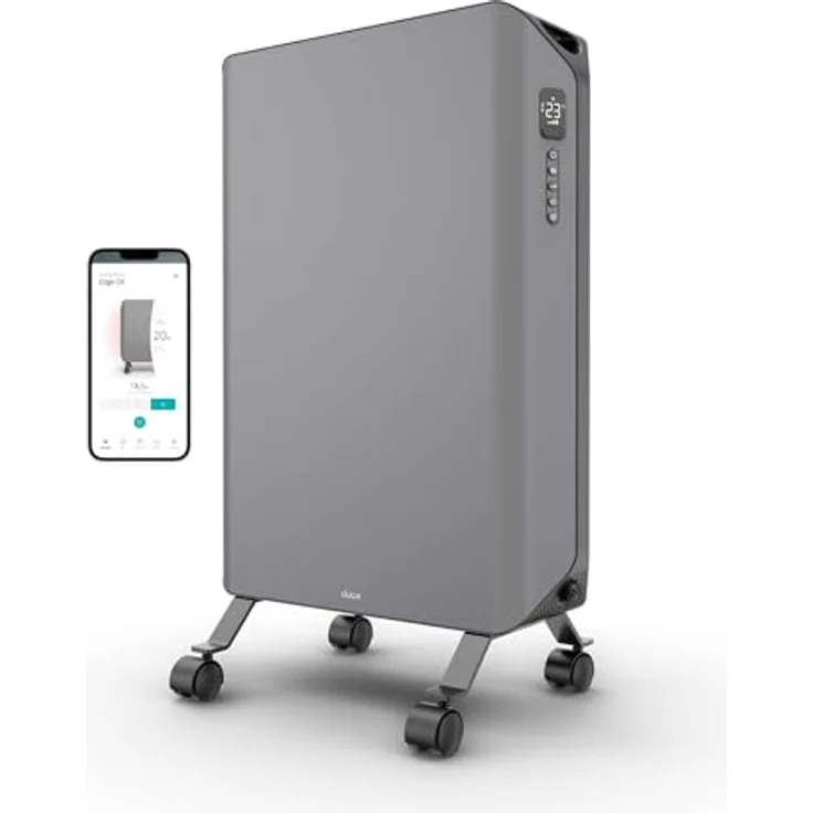 Duux Edge Oil, ölfreier Radiator mit 2000 Watt Heizleistung, grau – Bild 1