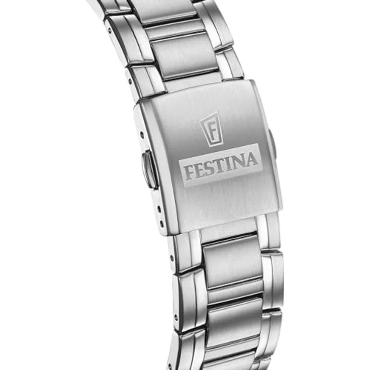 Festina Uhr Für Herren F20704/5 Timeless Chronograph Silber Edelstahl Case SilberEdelstahl Band, Wasserdicht bis 10 bar – Bild 2