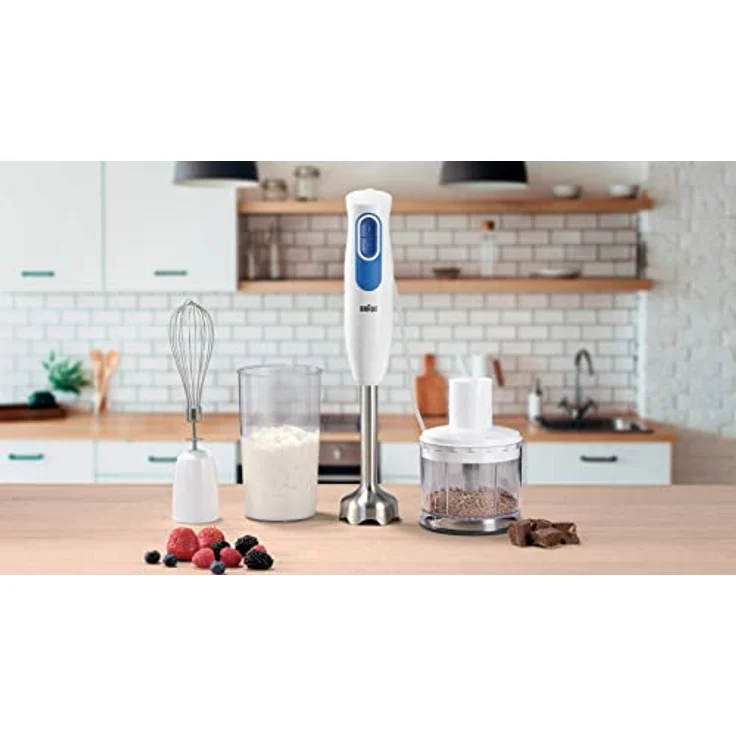 Braun MultiQuick 2 MQ20236MWH Stabmixer mit EasyTwist-System, Mixer für Saucen und Smoothie, 2 Geschwindigkeiten, Zerkleinerer mit 500 ml und Schneebesen, 600 W, Weiß – Bild 2