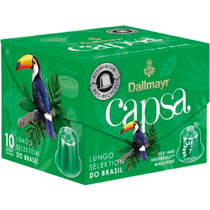 Dallmayr Capsa Lungo Selektion Karibik, Nespresso Kompatibel, Kaffeekapsel, Röstkaffee, Kaffee, 10 Kapseln, 56 g – Bild 5