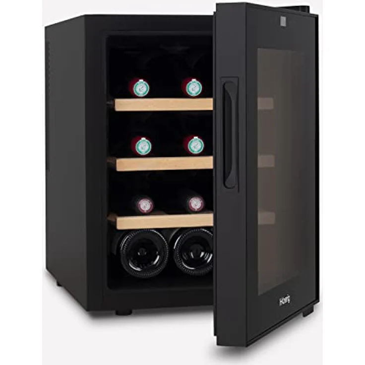H.Koenig AGE12 12 Flaschen, 31 L, Einstellbare Temperatur von 11°C bis 18°C, Touchscreen-Bedienfeld, Niedriger Geräuschpegel, Schwarz – Bild 2