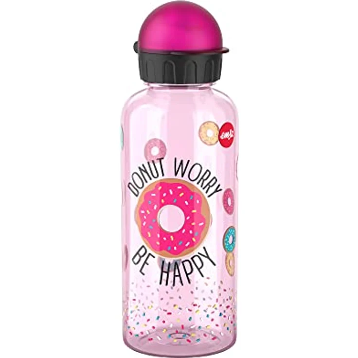 Emsa N30607 Teens Tritan Trinkflasche | Fassungsvermögen: 0,6 Liter | 100% sicher/praktisch/hygienisch/dicht/unbedenklich | cleverer Trinkverschluss | robust | Design: Donut – Bild 1