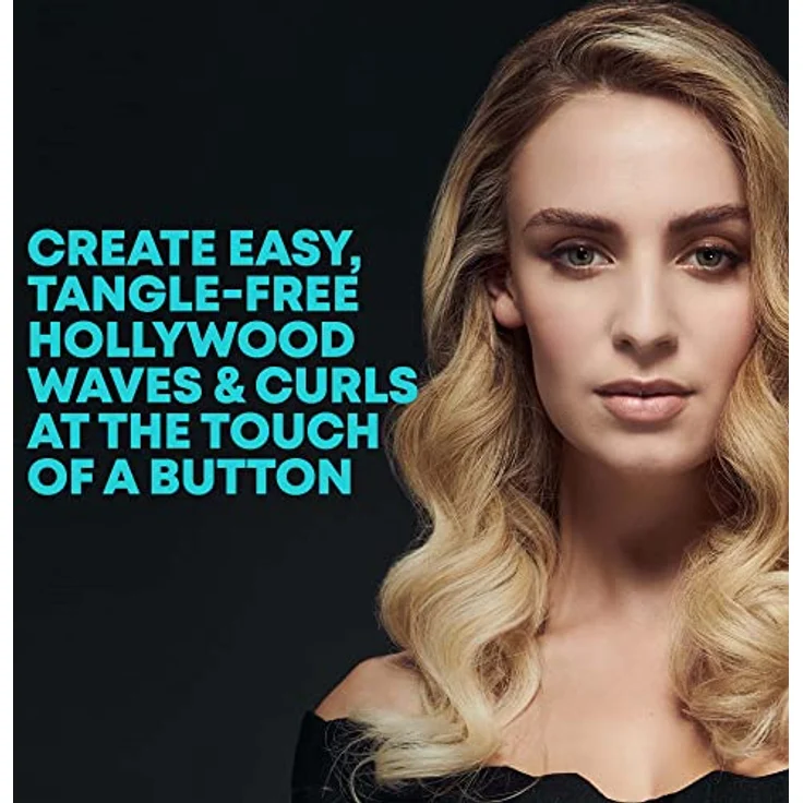 REVAMP Hollywood Curl kabelloser Lockenstab - Automatischer rotierender Haarstyler, Ionenfunktion, Keramik, Progloss-Öle - Rosa – Bild 4