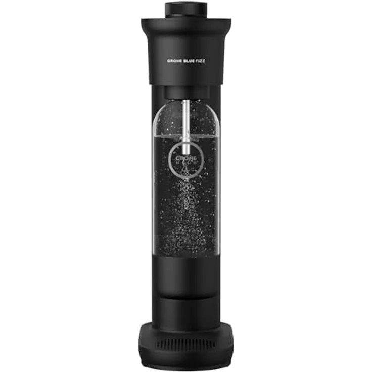 GROHE Blue Fizz - Wassersprudler (3 einstellbare CO2 Stufen, ohne CO2 Flasche, 1x 0,85l Wasserflasche + Reinigungspulver), schwarz – Bild 1