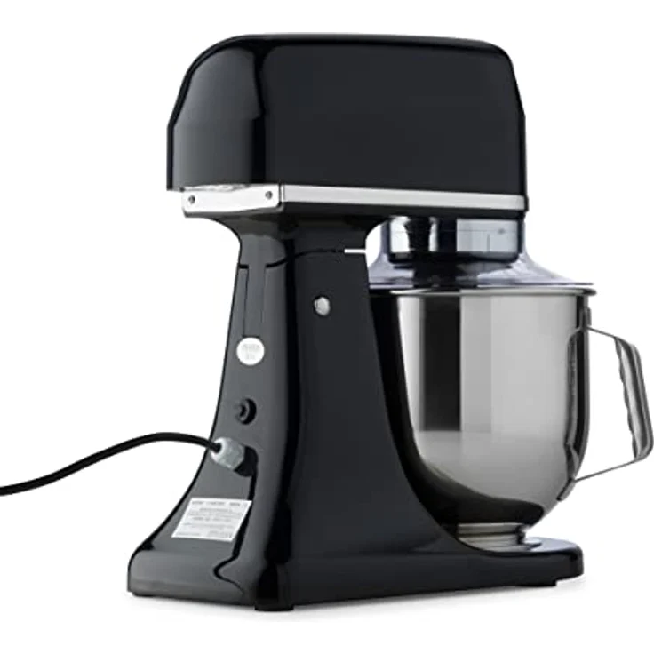 Maxima Planetenmixer 7 l, Küchenmaschine mit Edelstahl-Rührschüssel, 11 Geschwindigkeiten, schwarz, für bis zu 2 kg Teig – Bild 4