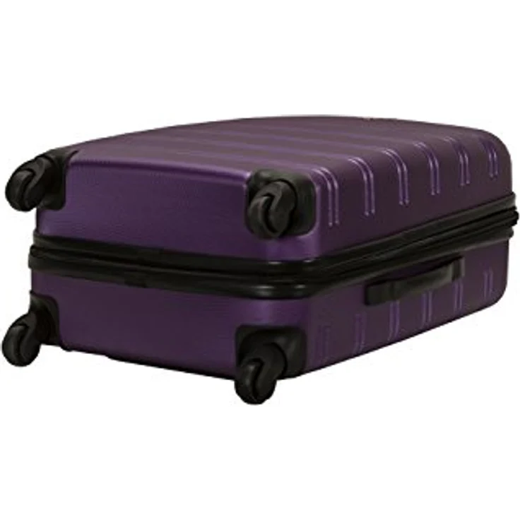 Rockland Melbourne Hardside Erweiterbares Spinner-Rad Gepäck, Violett, Checked-Medium 24-Inch, Melbourne Hartschalen-Koffer, erweiterbar – Bild 5