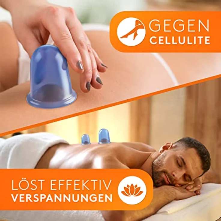 KURGLAS Vakuum-Massager Schröpfgläser Silikon [2 Stück] - Effektive Schröpfen Silikon, Dermatest: Sehr Gut - BPA freies Schröpfglas - Schröpfset, mit e-Book - Gegen Verspannungen & Cellulite - Hochwertige Schröpfset für Anfänger & Fortgeschrittene – Bild 2