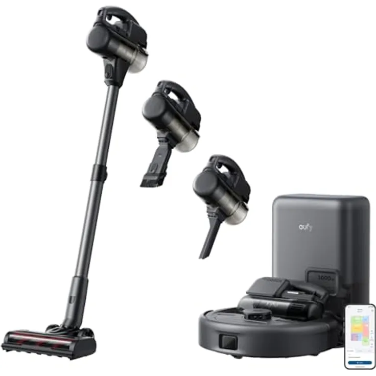 eufy Saugroboter 3-in-1 E20, Max. 30.000Pa, 5-Stufen-Filter, Präzise Hinderniserkennung, Schnelladung, Ideal für Teppiche, Spalten & Treppen