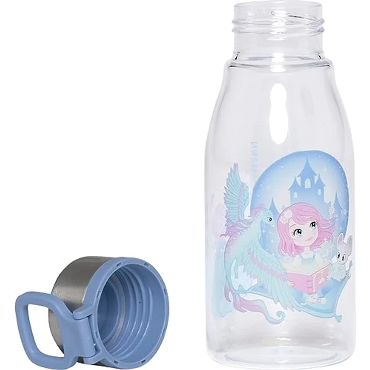 BECKMANN, Trinkflasche 400ml Fairytale, für Kinder, mit simplem Schraubverschluss, 1. Klasse, Grundschule, Blue – Bild 2