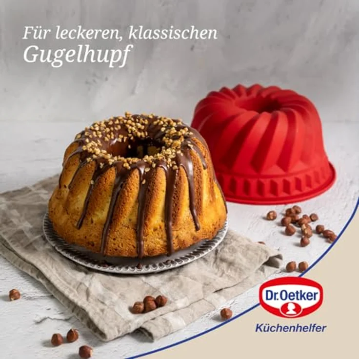 Dr. Oetker Gugelhupfform Ø 22 cm Flexxibel, Backform für Gugelhupf aus Silikon, Bundform für eindrucksvolle Kreationen, hochwertige Silikon-Kuchenform, Menge: 1 Stück – Bild 5