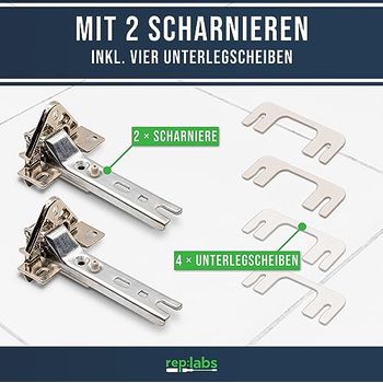 Set 2 Cerniere Porta Frigo Per Bosch, Siemens, Neff, Whirlpool, Miele - Ricambio Compatibile