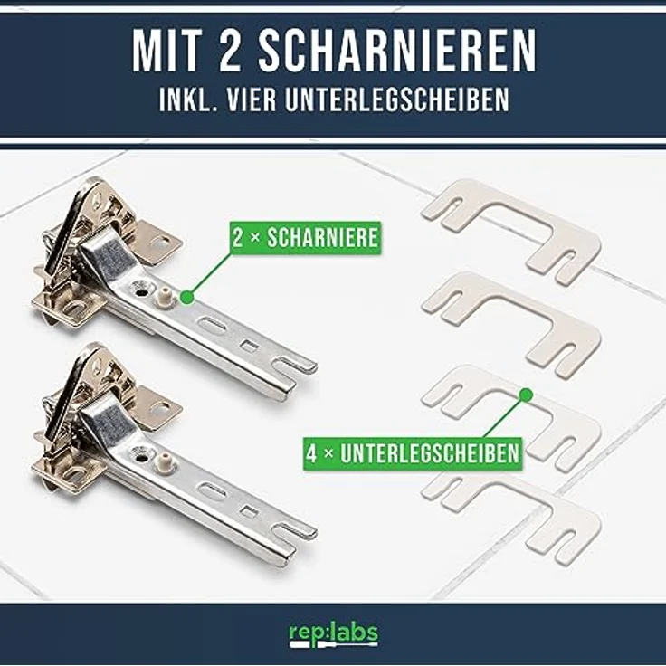 Türscharnier Set Kühlschrank kompatibel/Ersatz für 268698/00268698 Scharniere für Kühlschrank & Gefrierschrank von Bosch, Siemens, Constructa, Neff, Balay – Bild 3