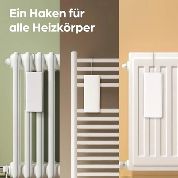Praknu Luftbefeuchter Heizkörper aus Keramik - 4er Set mit Flexiblem Aufhängehaken - Optimale Luftfeuchtigkeit - Energiesparend - Effektive Feuchtigkeitsverteilung, weiß – Bild 3