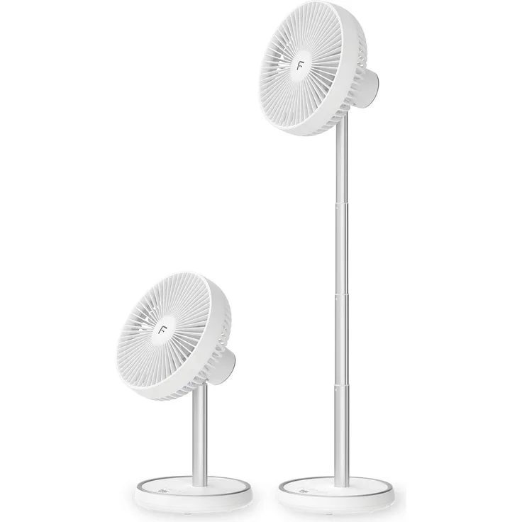 Fakir MWL10, Kabelloser Tisch- & Standventilator mit 450 m³/h, 35 dB, Silber/Weiß, 10 Watt, Versandkostenfrei
