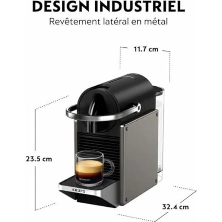 Krups Nespresso Pixie, Kapselmaschine in Silber mit 19 Bar Pumpendruck und 0,7 Litern Wassertank – Bild 3