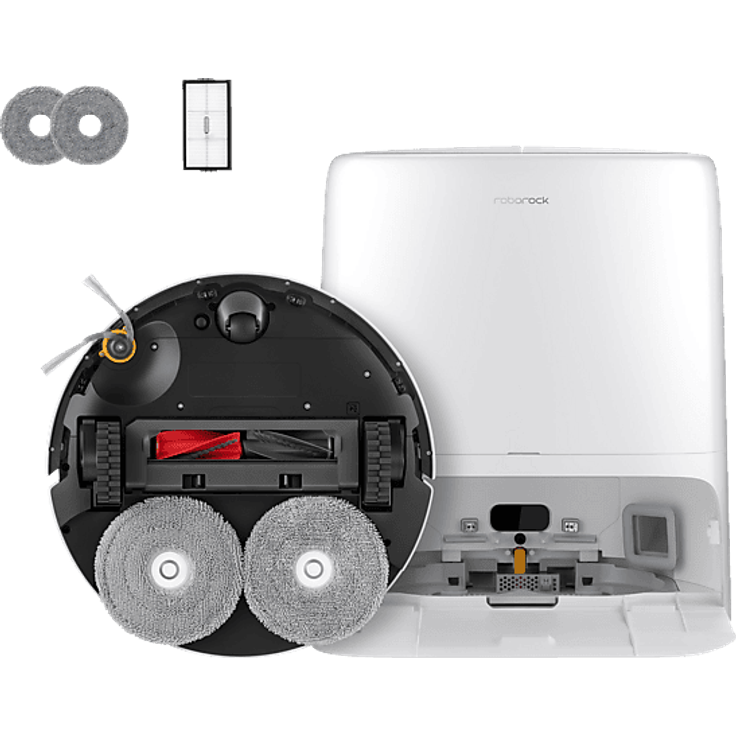 ROBOROCK Qrevo 2 ProX White, Saugwischroboter mit 25.000 Pa Saugkraft und automatischer Moppreinigung