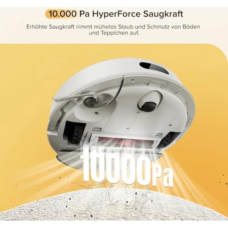 Roborock Q7 M5, Saugroboter mit Wischfunktion, 10.000Pa Saugkraft, LiDAR Navigation, 150 Min Laufzeit, Dual Anti-Tangle-System, APP Steuerung (Weiß) – Bild 2