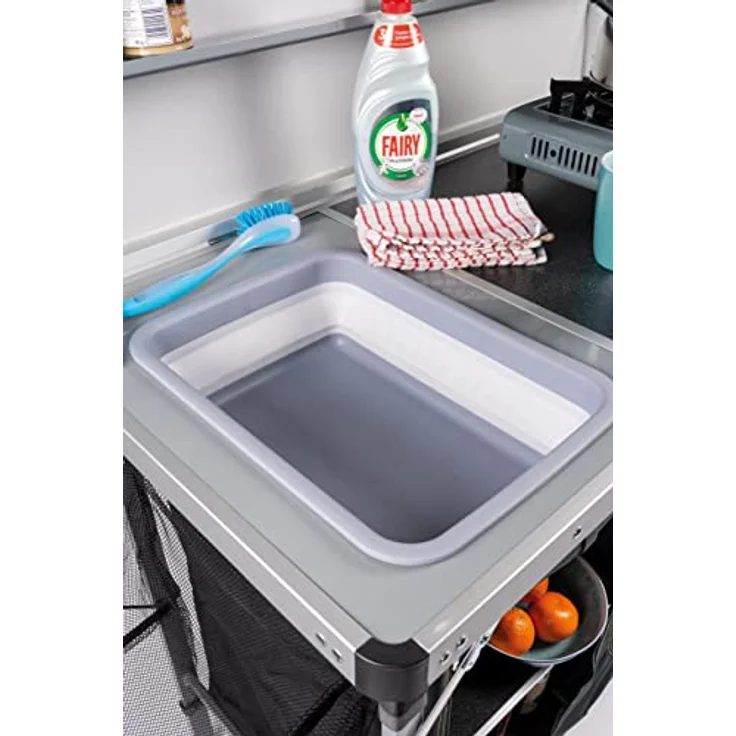 Kampa Profi Campingküche FK0001, XL Arbeitsplatte mit Spülbecken, 2 Fächer und Gewürzregalen, schwarz – Bild 8