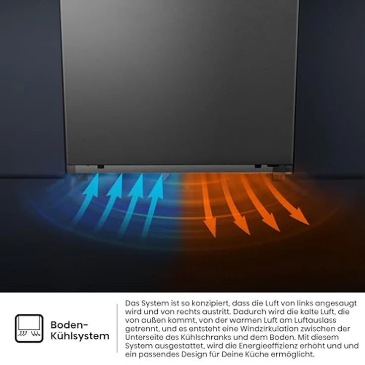 Hisense RB3K330SAIC, Freistehende Kühl-Gefrierkombination, 330 l, Energieeffizienzklasse C, Edelstahl – Bild 11