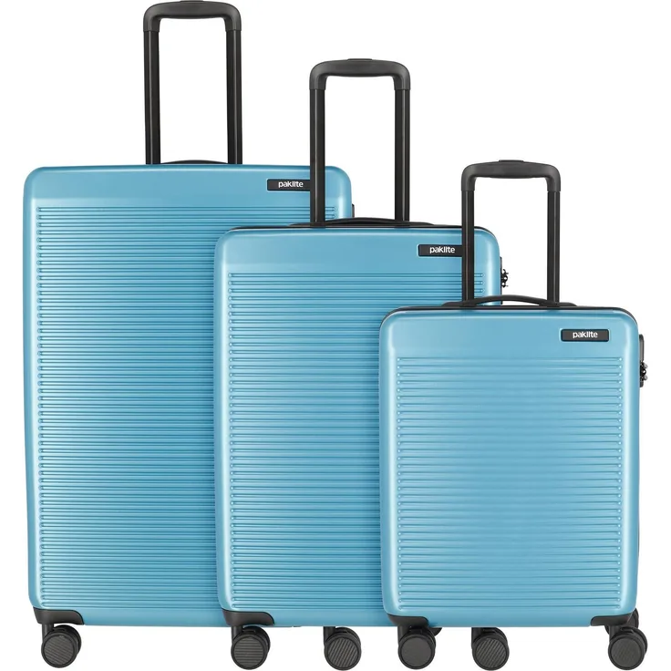 Paklite Sienna 4 Rollen Kofferset 3-teilig, (100 l, XL), robustes ABS, Zahlenschlösser, TSA Schloss
