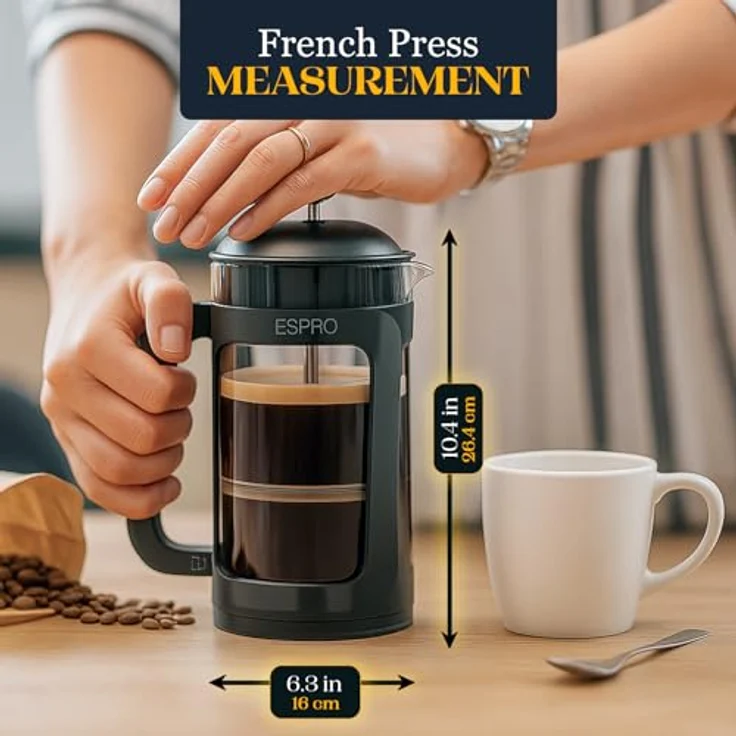 ESPRO French Press P3 mit Kaffeefilter, 1 Liter – Bild 3