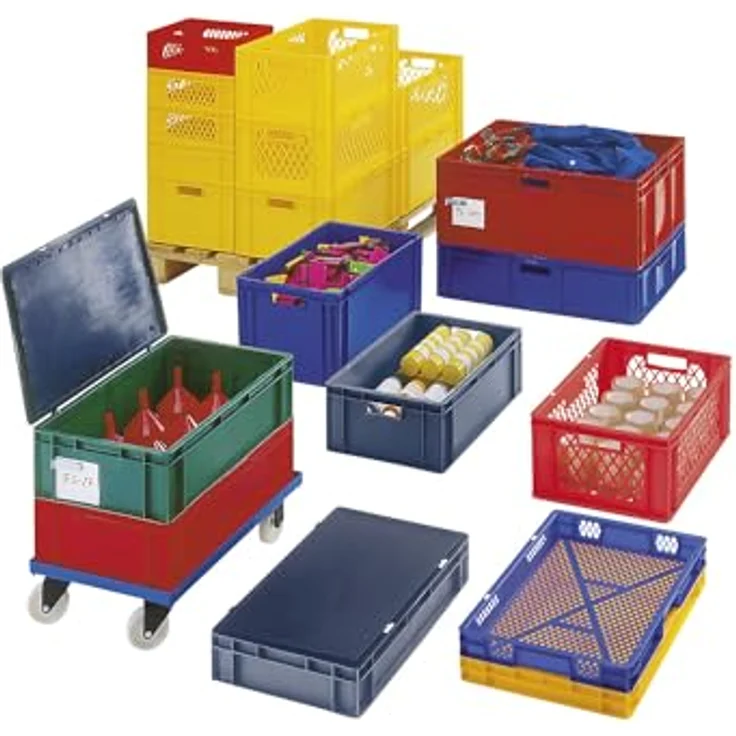 kaiserkraft Euro-Format-Stapelbehälter geschlossen 300 x 200 x 145 mm grau 5 Stk. – Bild 4