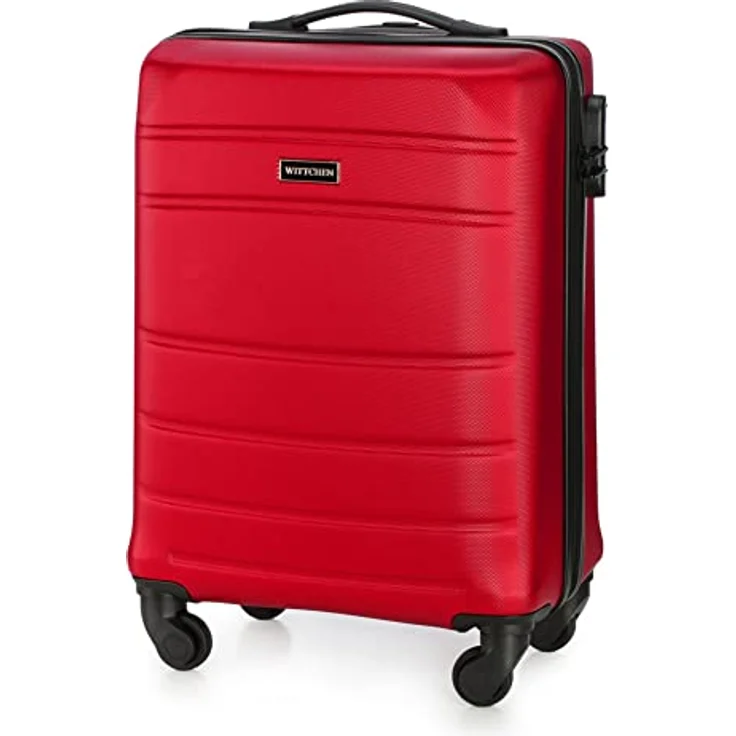 WITTCHEN Handgepäck Trolley Koffer Reisekoffer aus ABS Hartschalen Trolley 4 Rollen Kombinationsschloss Rot 56-3A-651-35 – Bild 2