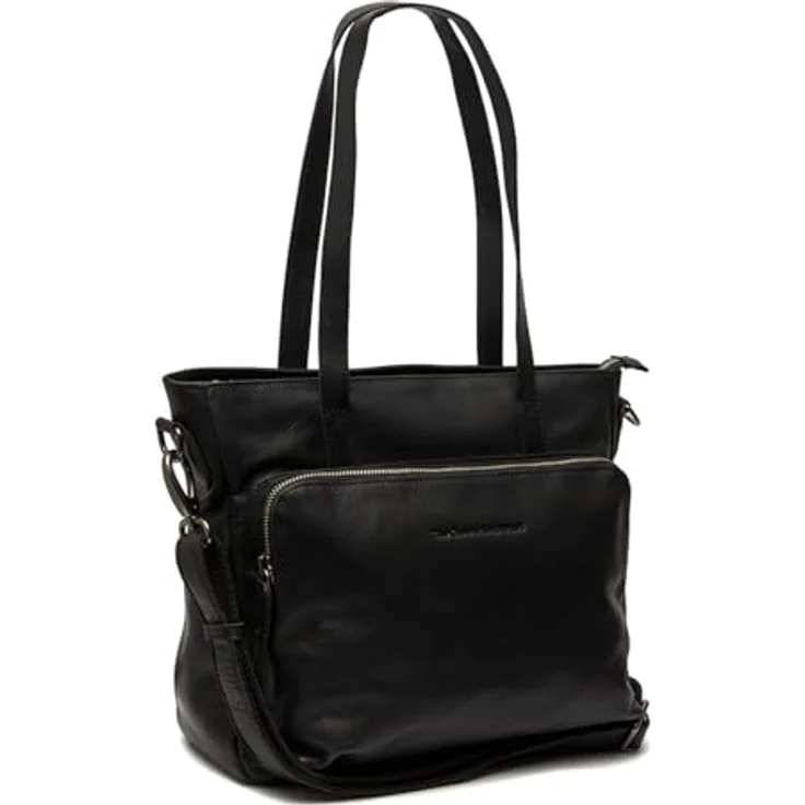The Chesterfield Brand Shopper Alicante, gewachstes Rindleder, schwarz, 35 x 14 x 26 cm – Bild 1