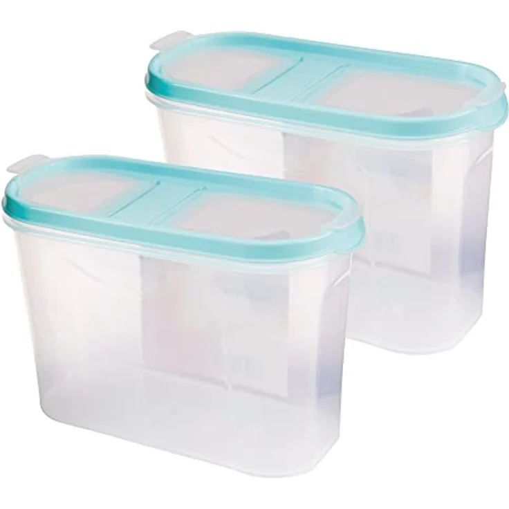Bestlivings Frischhaltebox Schüttdose 1,4 Liter - 2er Pack ( 2 Stück ) Türkis mit luftdichtem Verschluss und 2 verschiedenen Öffnungen – Bild 2