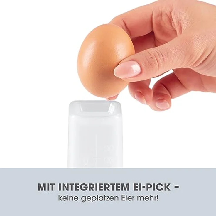 GOURMETmaxx Eierkocher für 2 Eier | Elektrischer Egg Cooker mit Messbecher & Ei-Pick | Kompaktes Design [Edelstahl] – Bild 4